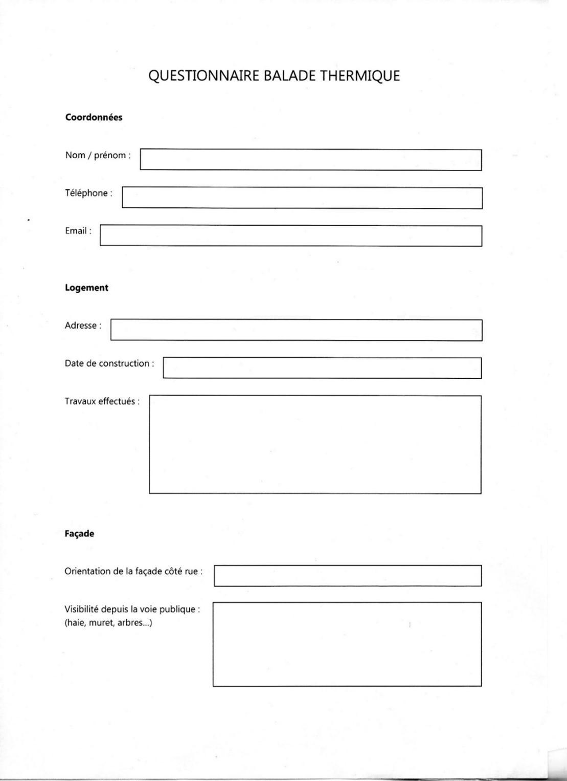 questionnaire balade thermique